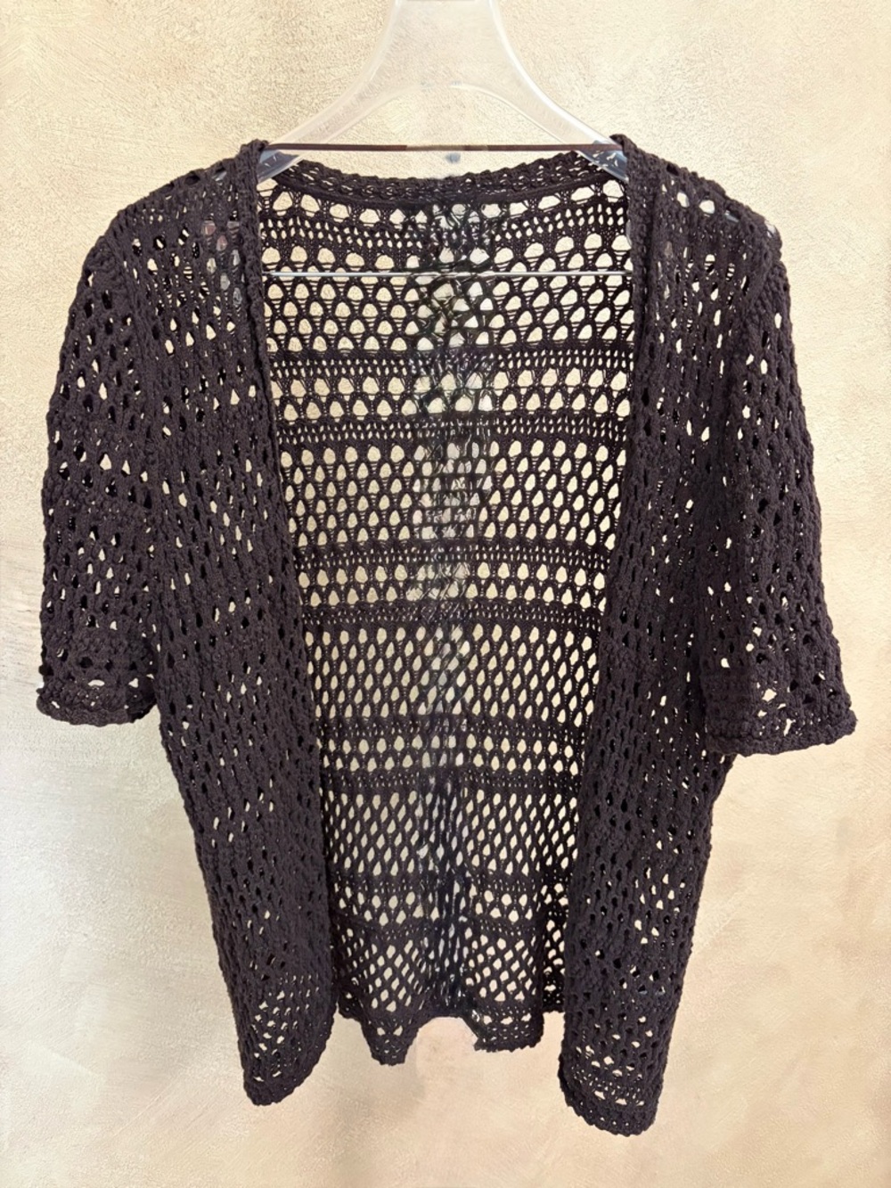 Style & Co. Brown Crochet Open-Knit Women's Top